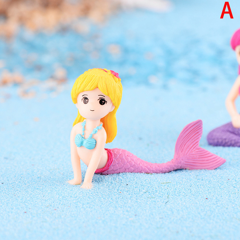 GUDE001 Mermaid DIY Mini โมเดลตัวจิ๋วบ้านตุ๊กตาสวน Decor ภูมิทัศน์ Micro