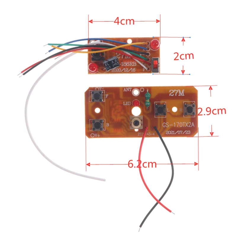 4CH RC Remote Control 27MHz Circuit PCB Transmitter Receiver Board Radio System for RC Car. 