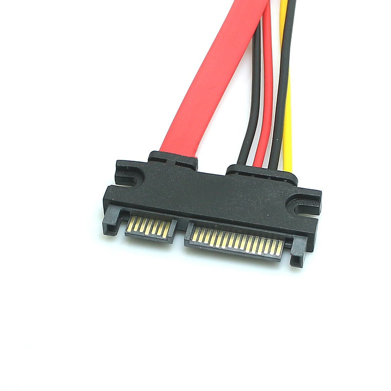 SATA 22 Pin Male To Female Sata Extension Cable SATA 3 22Pin Data Power Cable. 