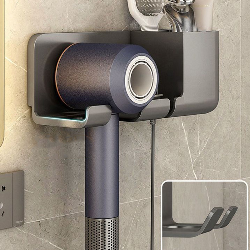 Wall Mounted Hair Dryer Holder For Bathroom Shelf without Drilling