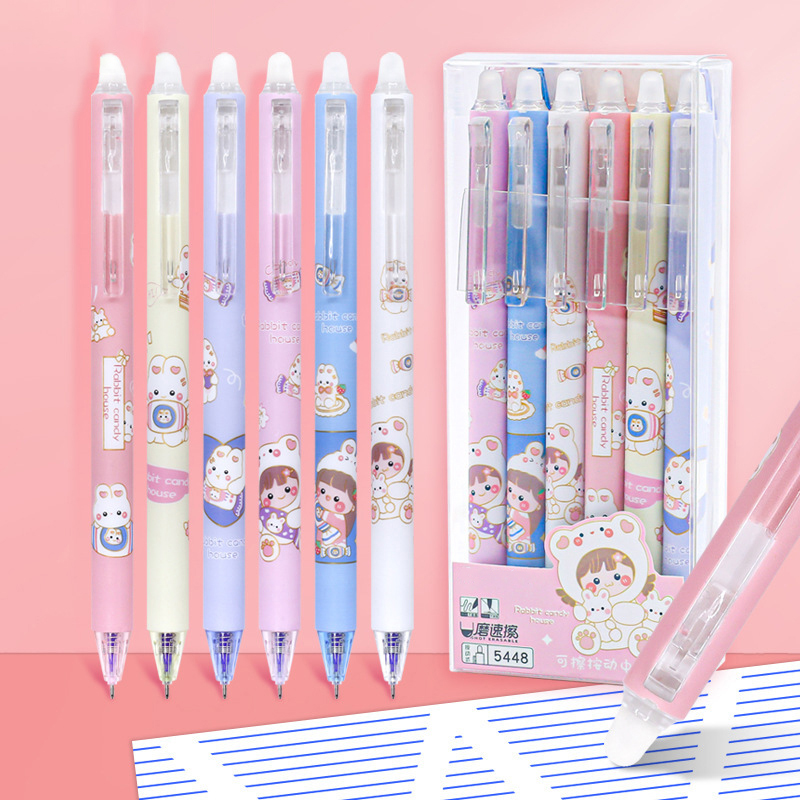 6Pcs Japanese Stationery Cute Pens School Korean Stationery Pen