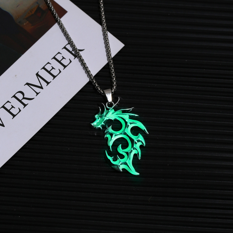 Glow in the hot sale dark dragon necklace