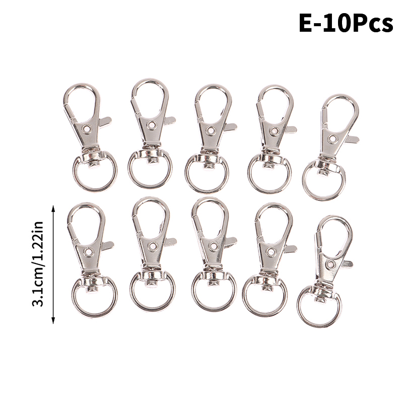 10Pcs/set Metal Swivel Lobster Hook Clasp Keyring Snap Clasp Bag Jewelry  Lanyard Trigger Buckle DIY Bag Accessories