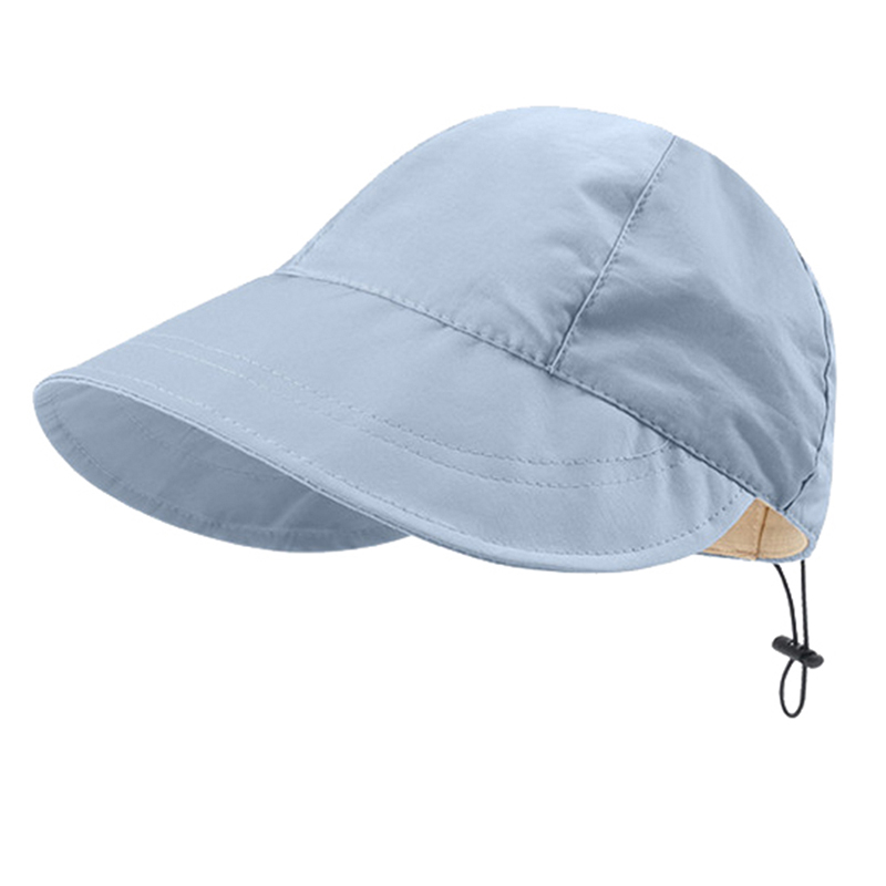 1pc Foldable Wide Brim Sun Hat Drawstring Adjustable Caps for Men Women