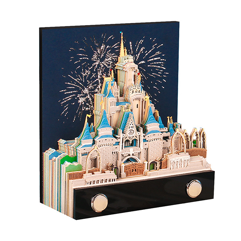 Desk Calendar With LED Lights, 2024 Calendar Memo Pad, Creative Desk Calendar DIY Notes Notepad, 3D Art Calendar Paper Carving. 