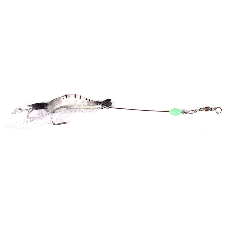 Superman Store* 8cm Luminous Plastic Simulation Soft Shrimp Fake Lure Faux Bait Fishing. 