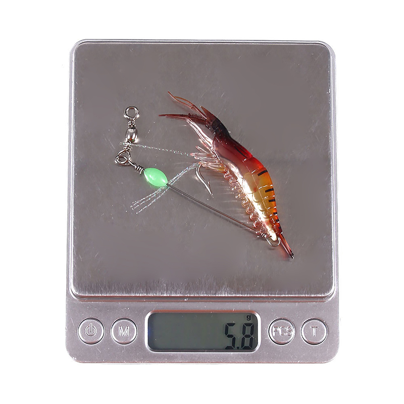 Superman Store* 8cm Luminous Plastic Simulation Soft Shrimp Fake Lure Faux Bait Fishing. 